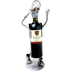 Moderne porte bouteille de vin tennis joueur de métal hauteur 36 cm largeur 17 cm
